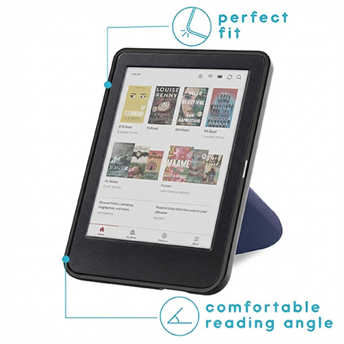 Ereader Hoes - Geschikt voor Kobo Clara BW/Kobo Clara Colour - Donkerblauw – foto 4
