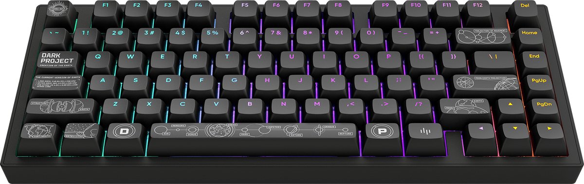Dark Project ALU Terra Nova R2 - Draadloos Mechanisch Gaming Toetsenbord ANSI - Zwart