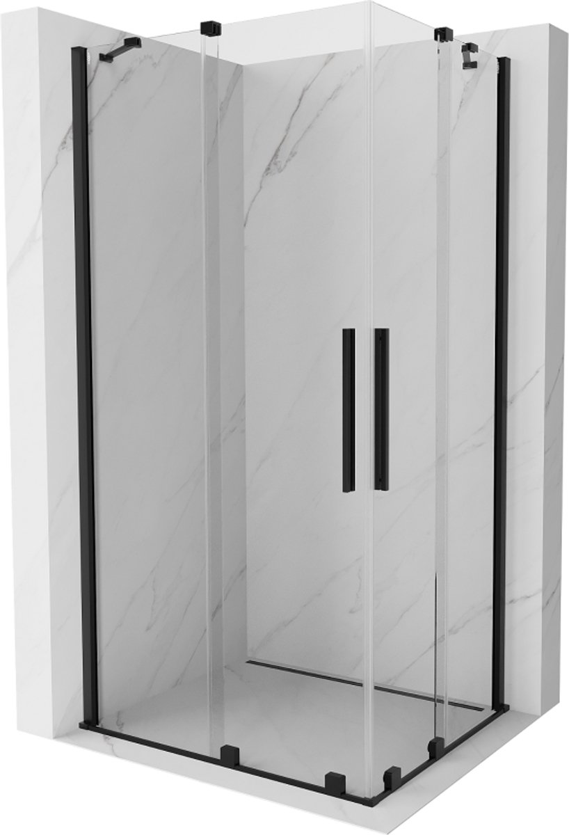 Mexen Velar Duo schuifbare douchecabine 100 x 90 , transparant, zwart - 871-100-090-02-70