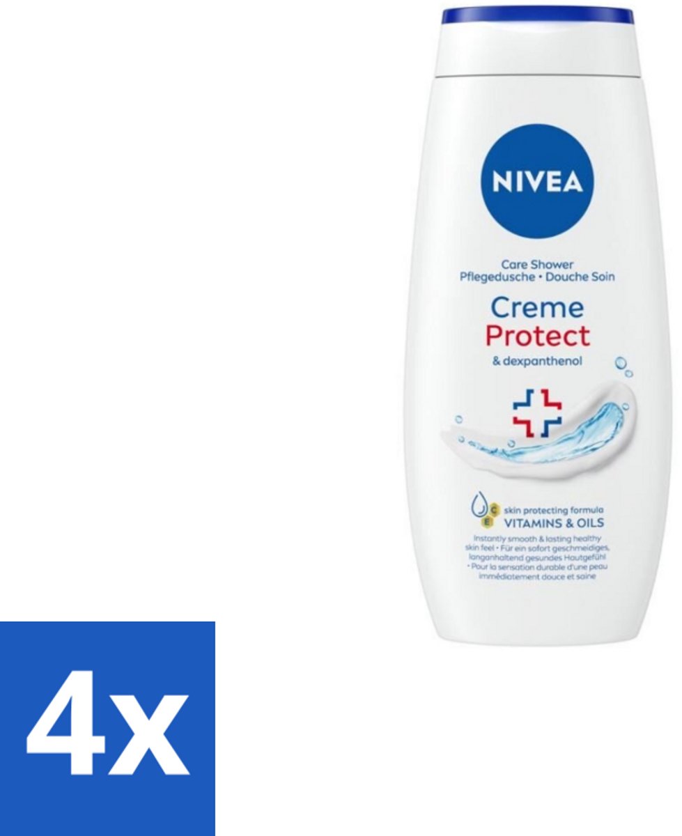 4 x Nivea – Douchecrème – Protect – 250 ml - Douchecrème - Huidverzorging - Huidbescherming - Vitamine C - Vitamine E