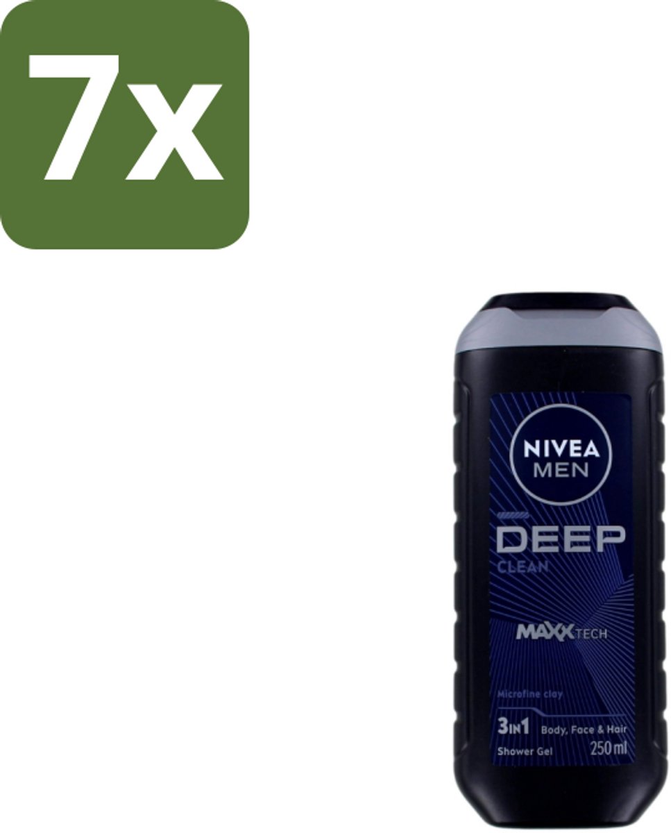 NIVEA Men Douchegel Deep Clean 250 ml - Bulkverpakking - 7 stuks