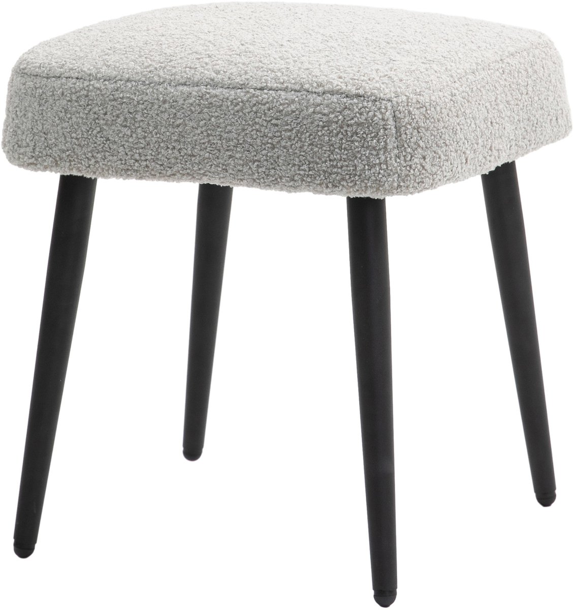 HOMCOM-Fußhocker-Polyester, Stahl-42L x 42B x 47H cm-Hellgrau