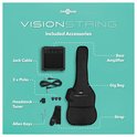 VISIONSTRING basgitaar pakket met versterker, gig bag, jack kabel, 3 plectrums, stemapparaat, strap en inbussleutels.