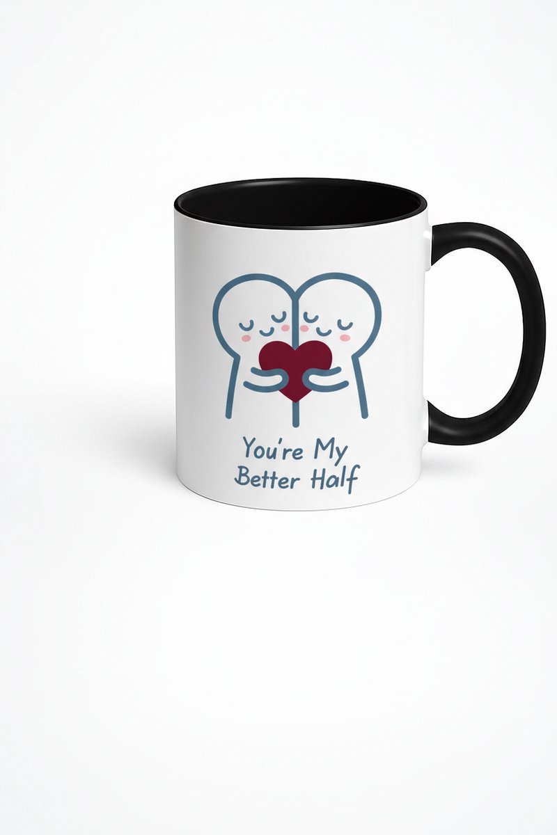 Mok 'You're My Better Half' - Liefdes Koppel Design - Romantisch Cadeau voor Geliefden