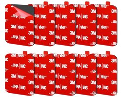 3M Dubbelzijdige Tape, 3M Tape Extra Sterke, 3M Pads, Rechthoekig, Water- en hittebestendigheid voor auto, huis Decoratie & Actiecamera & Dashcam 50 x 50mm – 10 stuks dubbelzijdig plakband