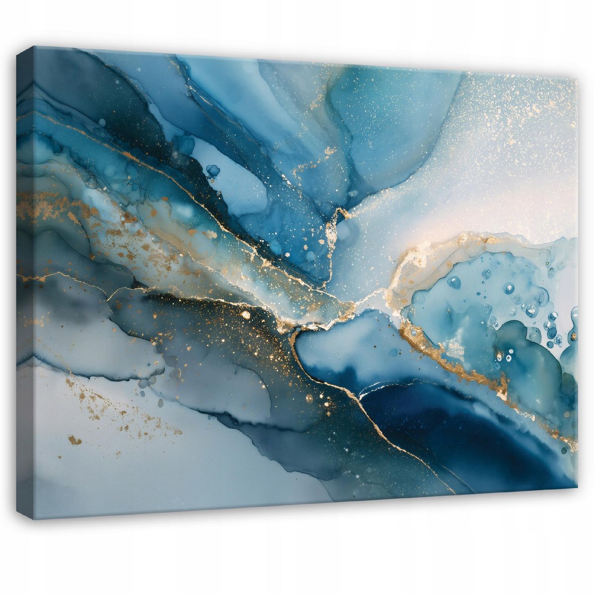 WALLARENA Schilderij op canvas - 60x40 cm - marmer abstract glamour goud - Geschikt voor slaapkamer en woonkamer Veelkleurig