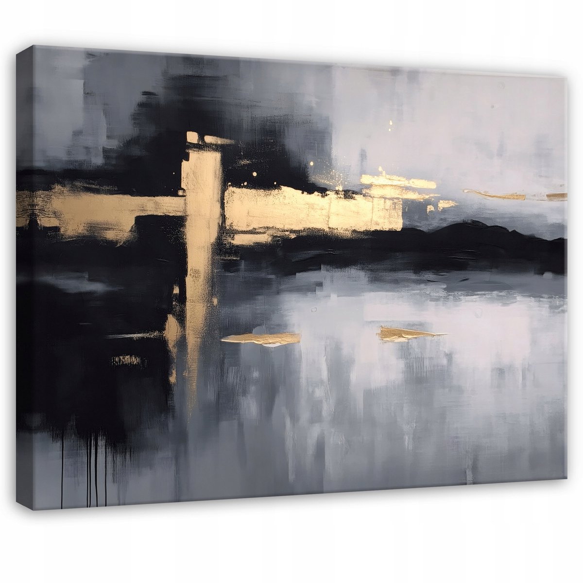 WALLARENA Schilderij op canvas - 40x30 cm - abstracte glamour structuur - Geschikt voor slaapkamer en woonkamer Veelkleurig