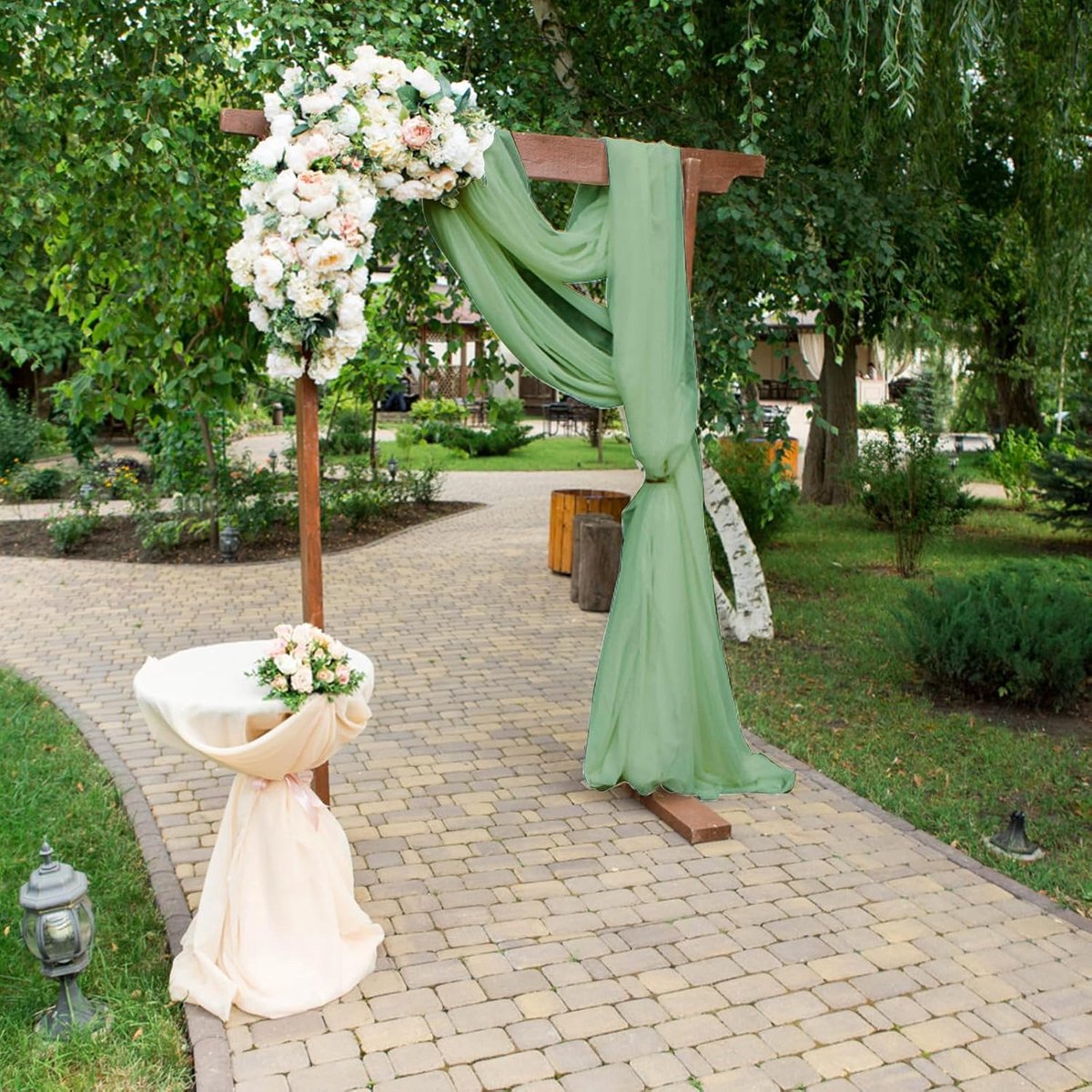 Rustieke Tafelloper 80x300 cm Linnenlook Gaas Decoratie voor Bruiloft en Feest