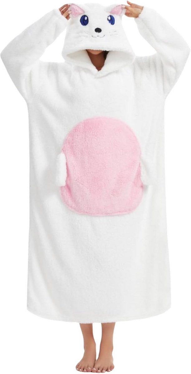 Oversized Hoodie Deken met Mouwen en Capuchon - Draagbare, Unisex Pluizige Deken