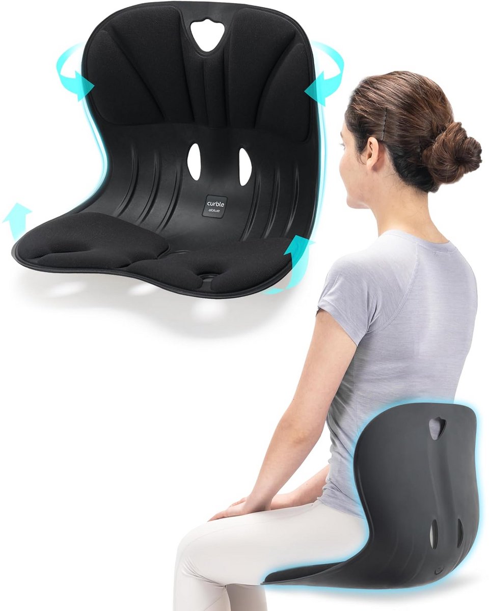 Ergonomische Onderrugsteun voor Betere Houding en Lage Rugpijn Verlichting - Zwart