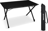 TRVLMORE Campingtafel - 120x70x70cm - Lichtgewicht met Aluminium Frame - Vouwtafel Verstelbaar - Kampeertafel - Klaptafel - Zwart