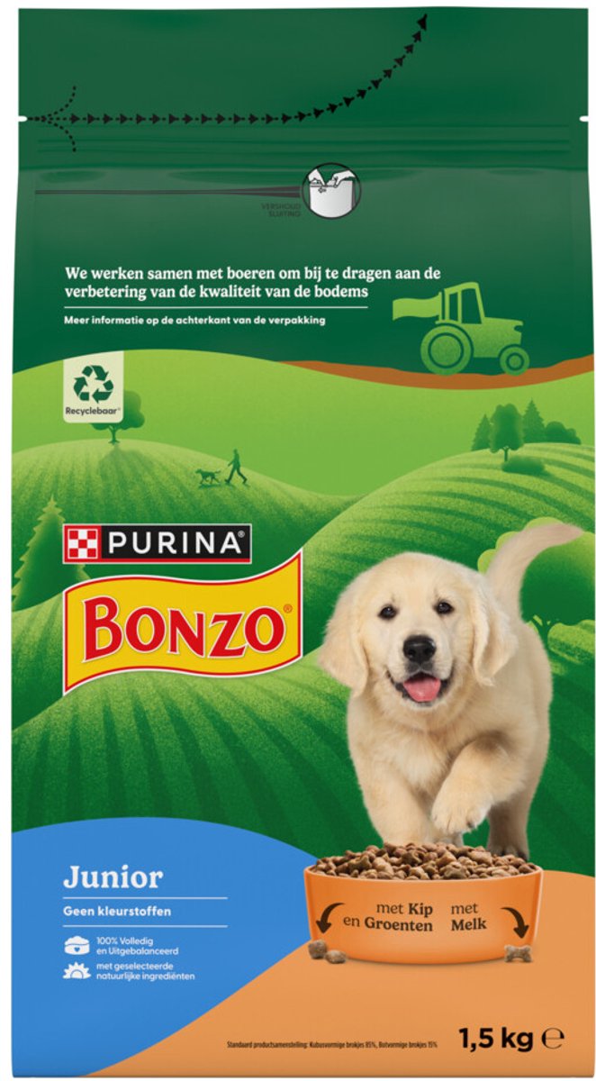 Bonzo - Hondenvoer - Droog - Junior - 2 x 1,5 kg