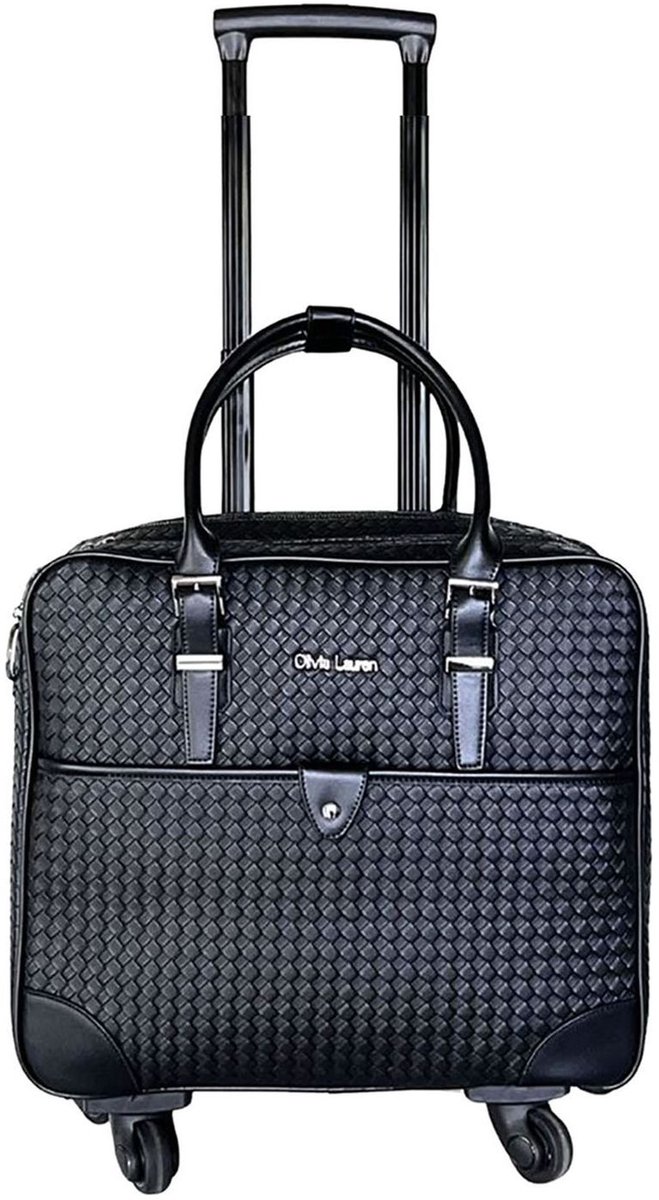 Olivia Lauren Laptoptrolley Dames / Businesstrolley - 17 inch - Kunstleer - Raphael - Zwart