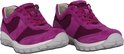 Twee paarse Gabor rollingsoft sneakers met veters, mesh en suède, op grijze zolen.