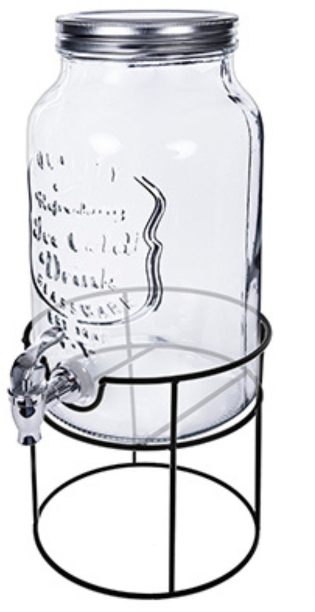 Alessandro Drankdispenser - 4 liter - glas - limonadetap - met standaard