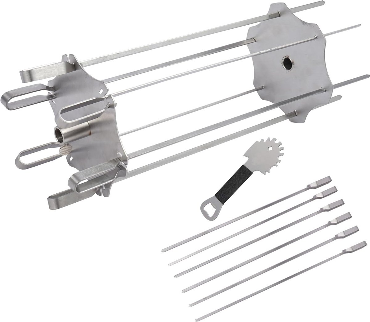 Draaispies Set voor Shish Kebab en Shoarma - BBQ Accessoire voor gelijkmatig Grillen