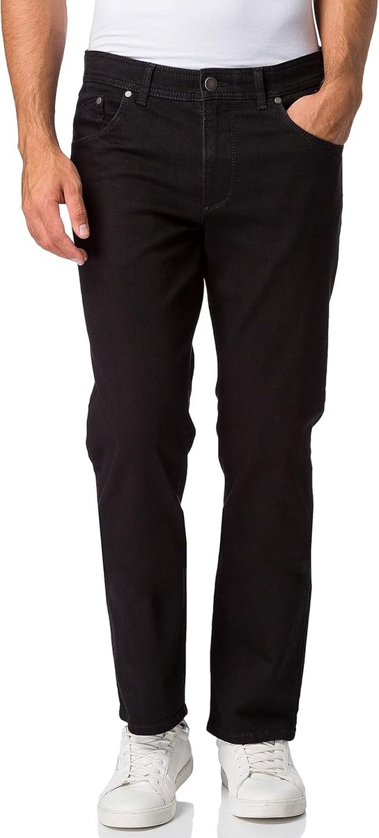 Taps toelopende heren jeans met stretch en 5-pockets
