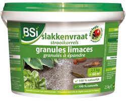 BSI - Slakkenvraat strooikorrels - Slakkenbestrijding - Korrelvormig lokmiddel ter bestrijding van slakken - 2,5 kg voor 60 m²