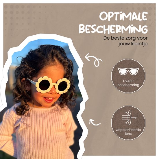 Maesy Baby Zonnebril Fleur - 1 t/m 3 jaar - Elastiek - Flexibel - UV400 Bescherming - Zonnebril Kind Bloem - Groen van Maesy — afbeelding 4