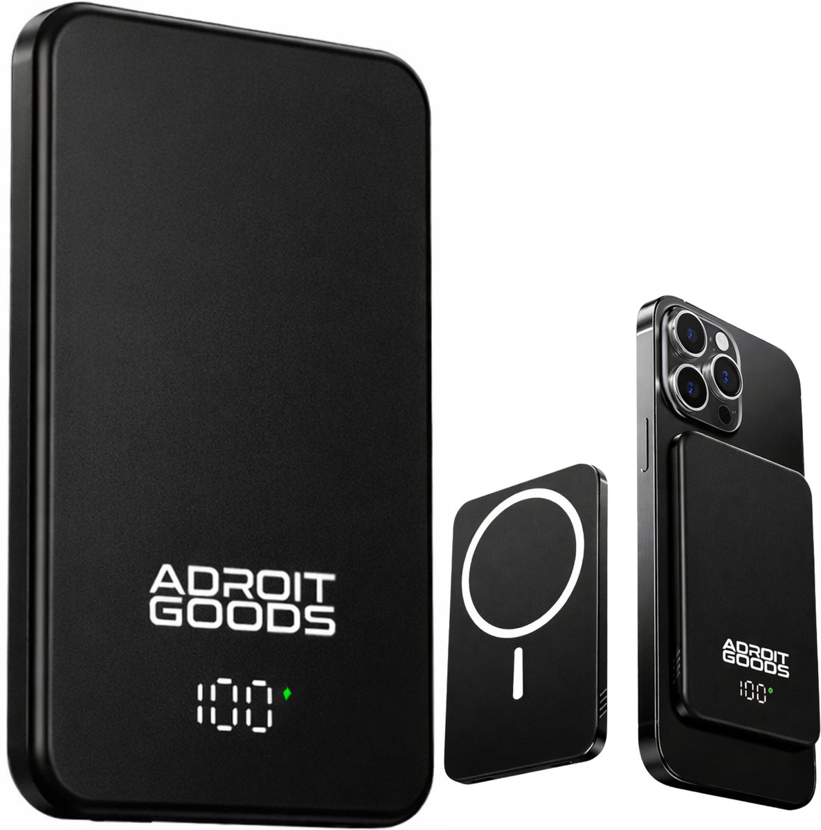 AdroitGoods Ultra-Slim 10000mAh Draadloze Powerbank Magnetisch - AdroitGoods - €37,99