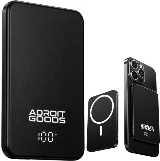 AdroitGoods Ultra-Slim 10000mAh Draadloze Powerbank - AdroitGoods - €37,99