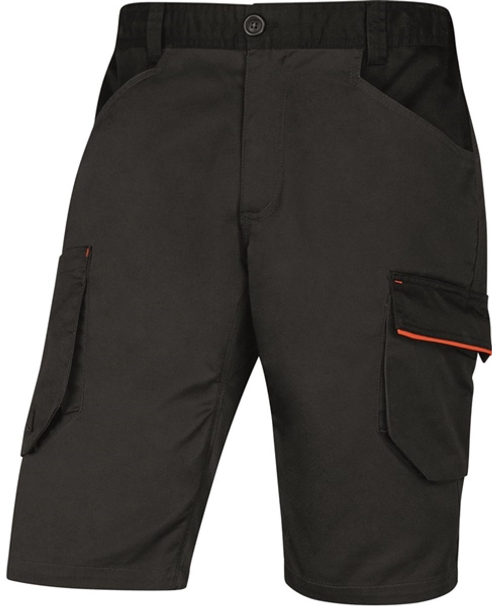 Korte Broek Deltaplus Zwart/Oranje Stretch Mt. 4Xl