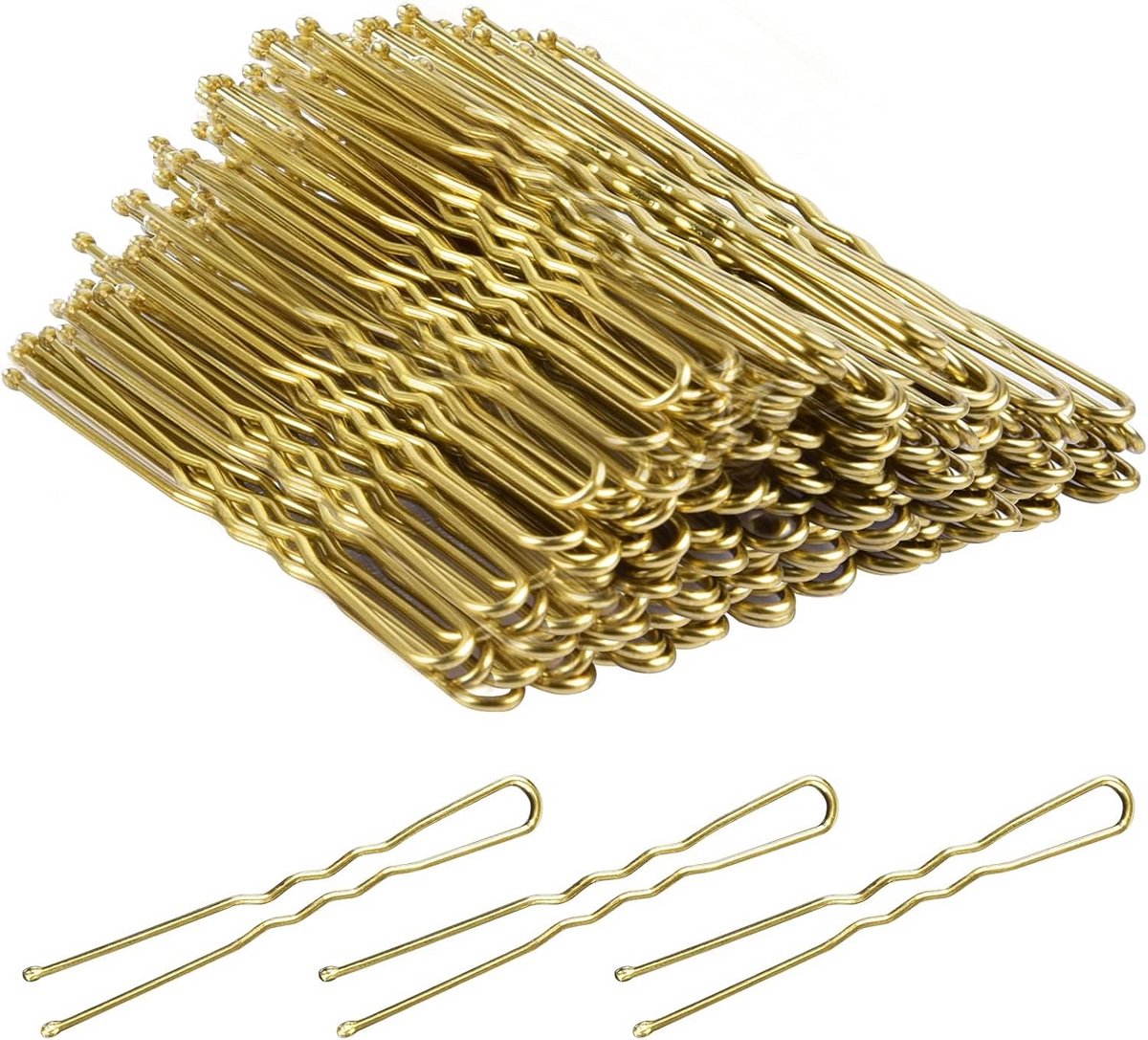 100 Stuks U-vormige Gouden Haarspelden voor Kapsels en Haarstyling