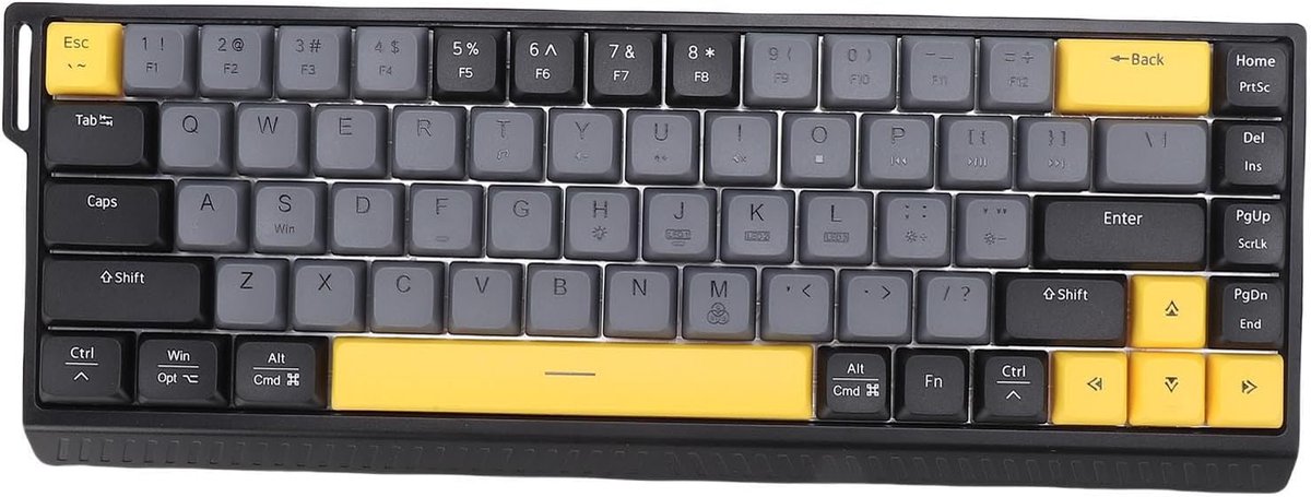 65% Gaming Keyboard - USB C Wired Keyboard met 68 Toetsen - RGB Verlichting - Anti-ghosting Geen Conflicten voor PC Computer Laptop (Grijs Zwart)