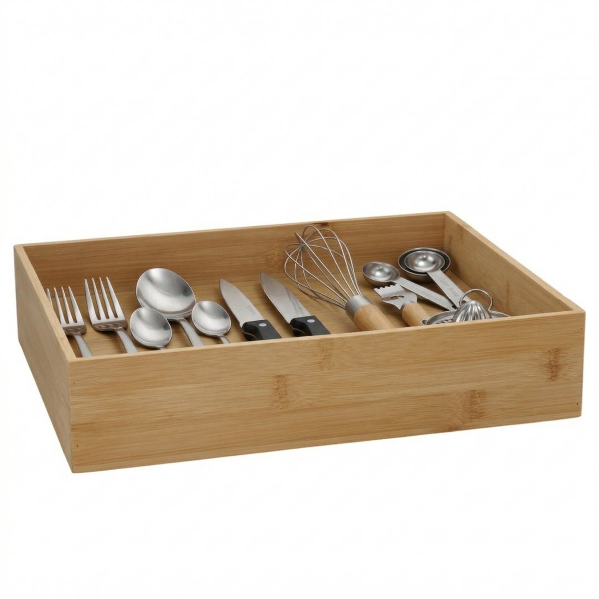 5Five 5Five houten bakje - organizer - bamboe - 32 x 24 x 7 cm - kast en lade verdelers - opslag - sorteerbakje