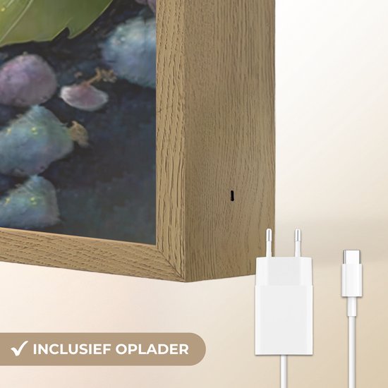 Nachtlampje 30x40 cm - Kinder lamp - Muis - Bos - Bloemen - Illustratie - Bosdieren - Tafellamp kinderkamer draadloos - Slaapkamer lampje - Bedlamp kinderen - Kinderlampje - Wandlamp babykamer - Nachtlampjes van Merkloos — afbeelding 5