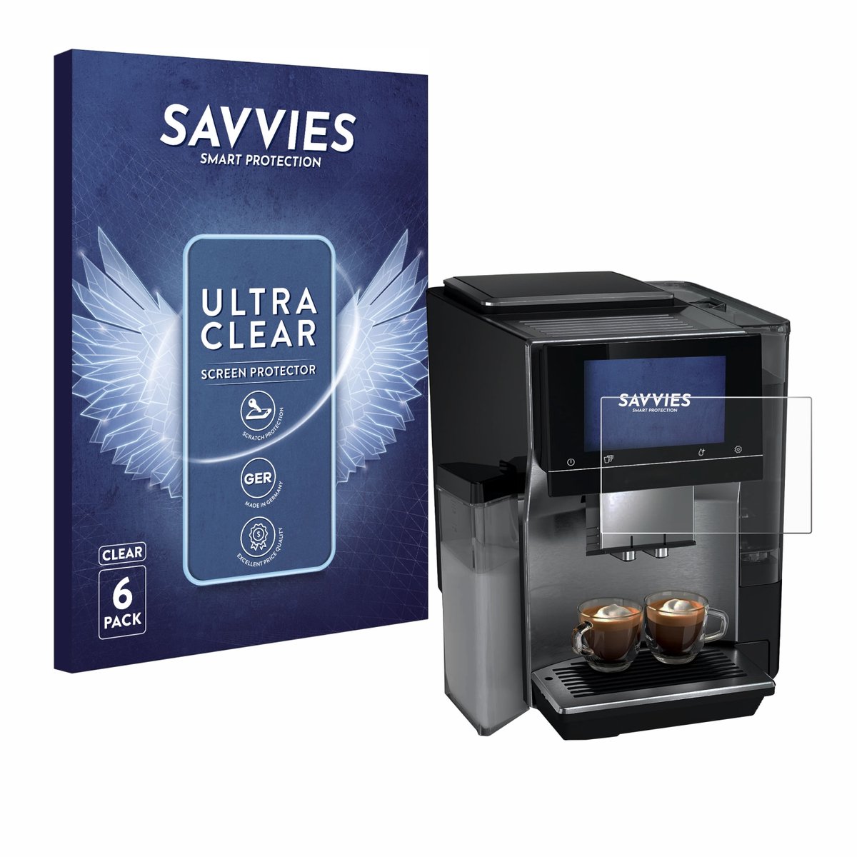 Savvies - Screenprotector voor Siemens EQ700 - Folie Beschermfolie transparant 6 Stuks
