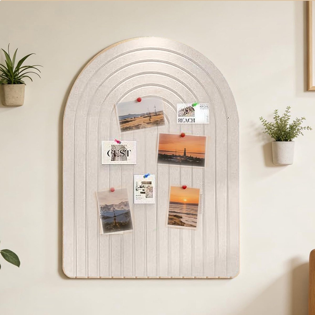 Zelfklevend viltbord - 60 x 40 cm - Decoratief prikbord - Memoborden voor thuis en op kantoor - Licht camel