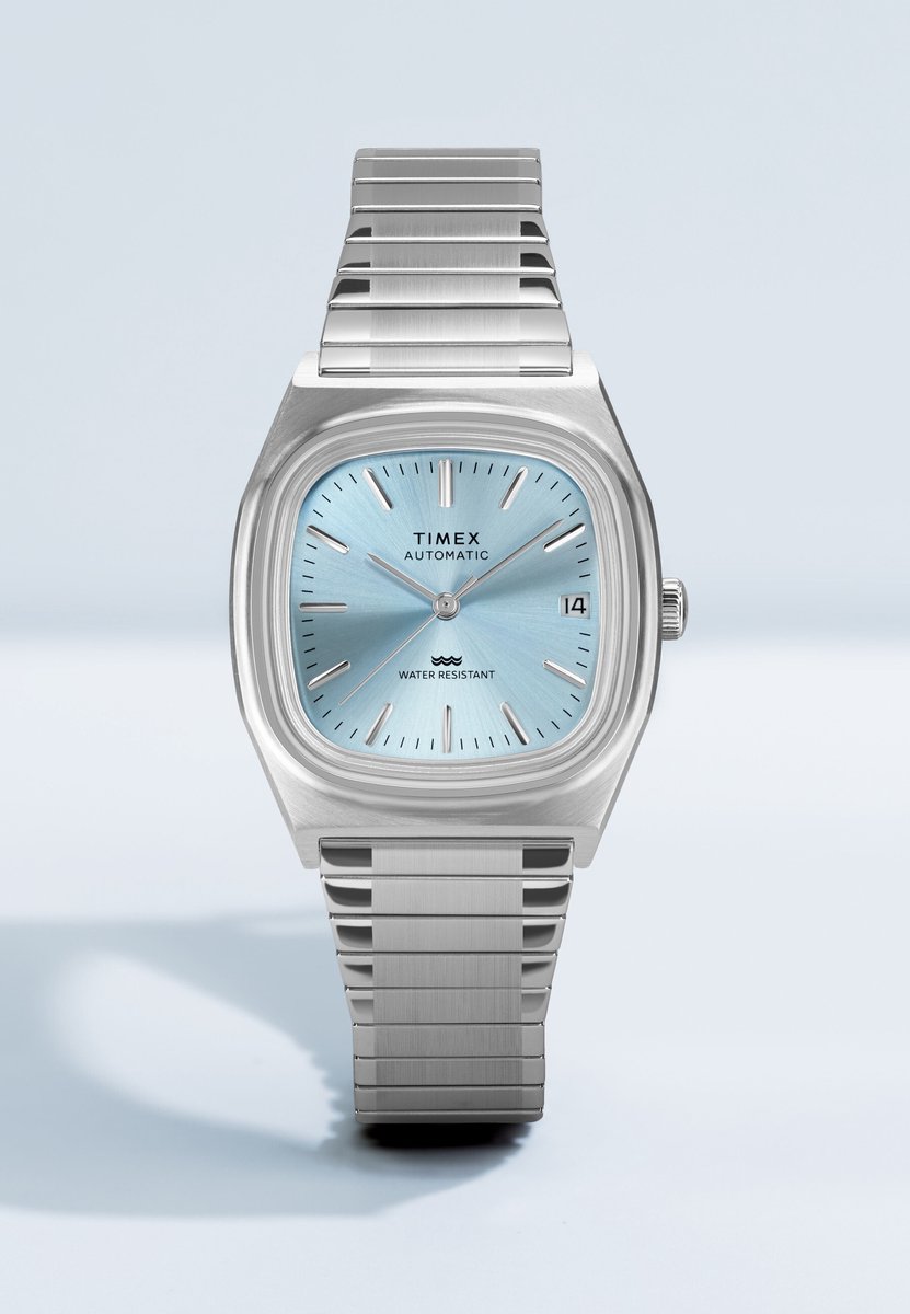 Timex Timex® Automatic 1983 E Line Mechanisch Automatisch Horloge Silver Tone Kast: 100% Roestvrij Staal | Armband: 100% Roestvrij Staal 34 mm TW2Y66700AJ, TW2Y66800AJ