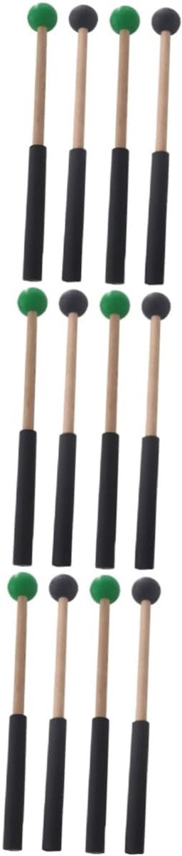 Drumstokken Set - Ritme Stokken - Muziek Maken - Hout en Rubber - 22 x 2.5cm - Diverse Kleuren