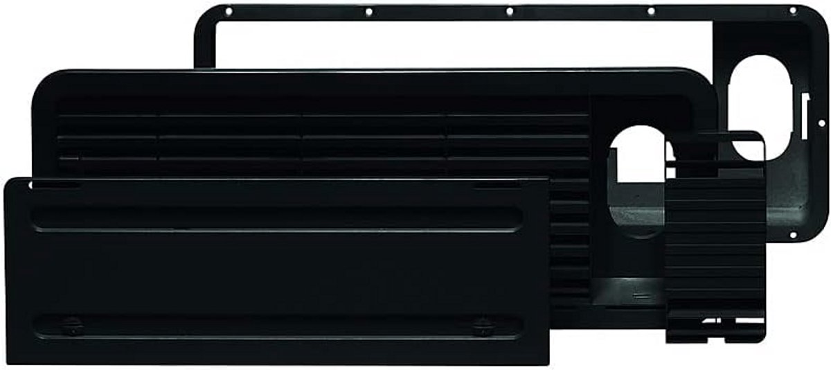 Ventilatierooster Set - Luchtinlaat Uitlaat - Koelkast Ventilatie - Gemakkelijke Service Toegang - 48 x 18 cm - Zwart