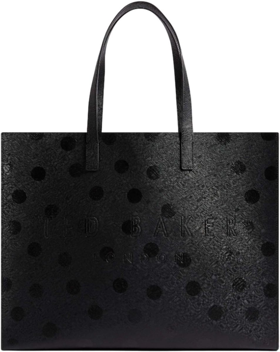 XL Elegante Stippenprint Handtas - Ruime Shopper met Verstevigde Bodem