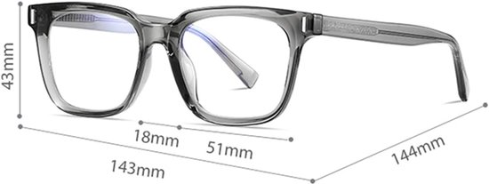Blauw Licht Blokkerende Brillenzet voor Dames en Heren - Modern Vierkant TR90 Montuur — afbeelding 3