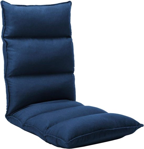 Vloerstoel Inklapbaar - Zitbank Vloer - Ontspannen Binnen - Volledig Verstelbaar - 135x50x13 cm - Blauw