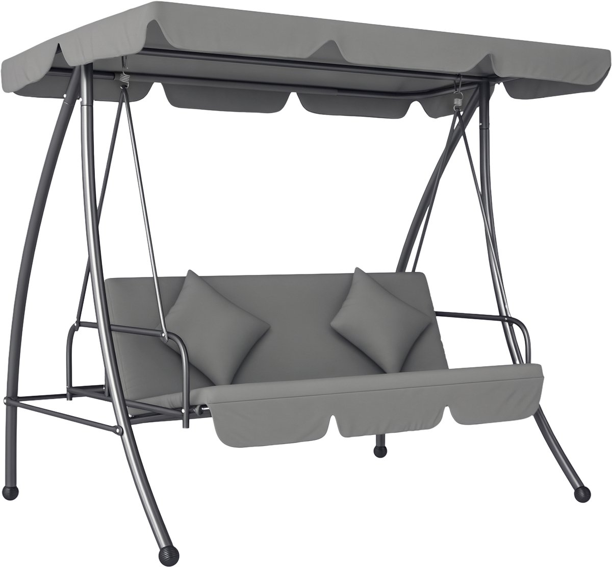 Outsunny-Swing Lounge-Metaal-200x125x170cm-Lichtgrijs