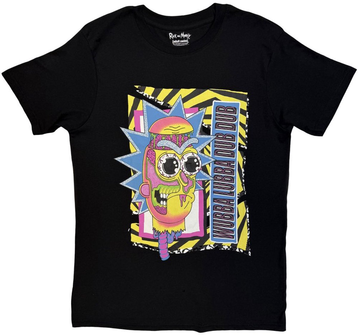 Rick And Morty - Wubba Lubba Dub Dub Heren Tshirt - S - Zwart