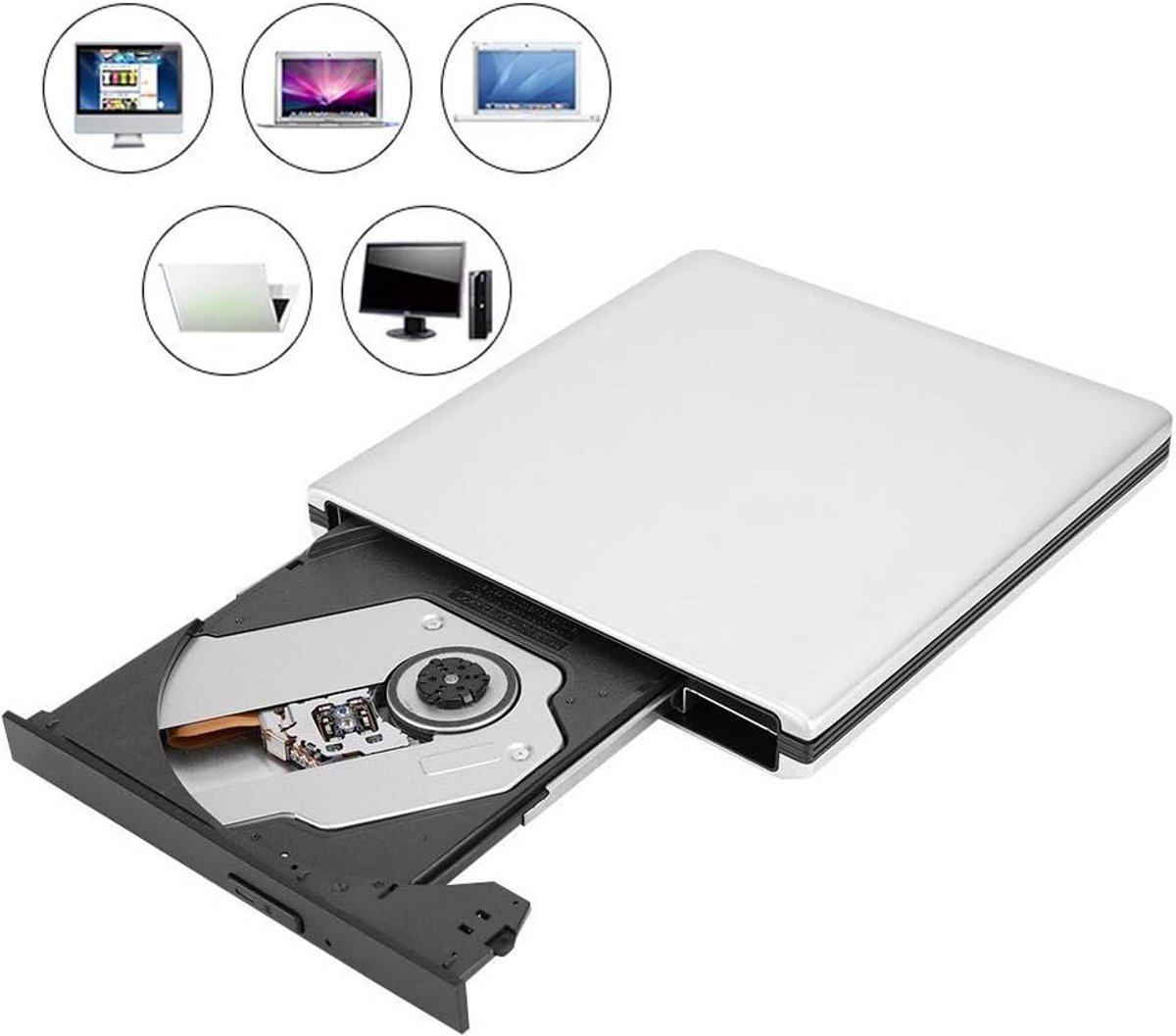 Externe USB 3.0 Blu-ray Brander & DVD/CD Speler/Recorder voor Laptop en PC