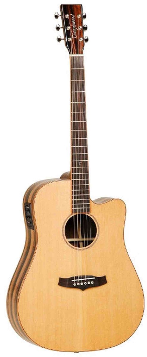 Tanglewood Exotic Java JD CE Dreadnought Cutaway Elektro-Akoestische Gitaar Solid Spruce Spalt Mango Gloss