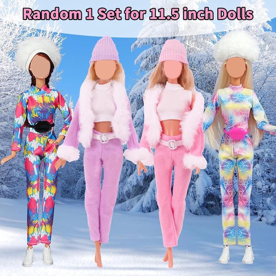 21-delige winterskiset poppenkleding en accessoires voor 30 cm poppen — afbeelding 3