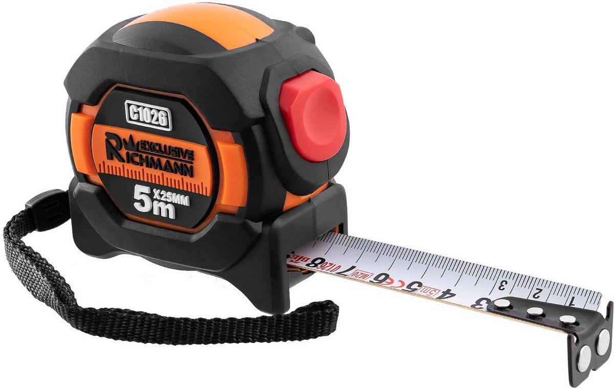 5 meter nylon meetlint met magnetisch slot en auto-stop