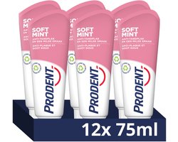 Prodent Tandpasta - Soft Mint - met milde muntsmaak, helpt tandplak te voorkomen - 12 x 75 ml