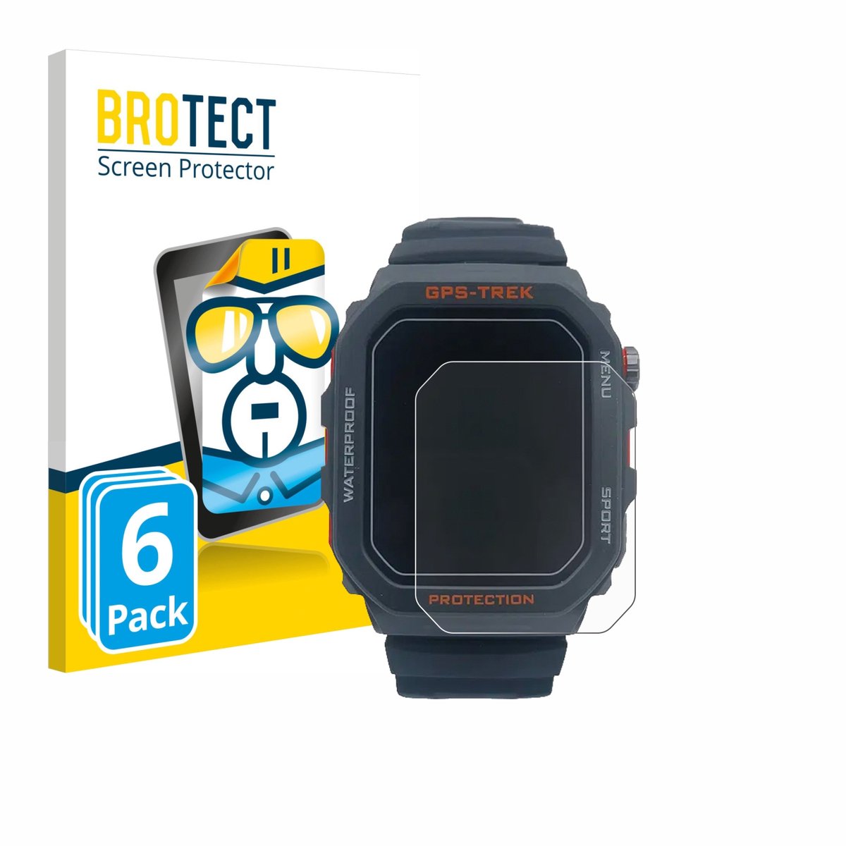 BROTECT - Screenprotector voor Banlvs Smartwatch 1.73" - Folie Beschermfolie transparant 6 Stuks