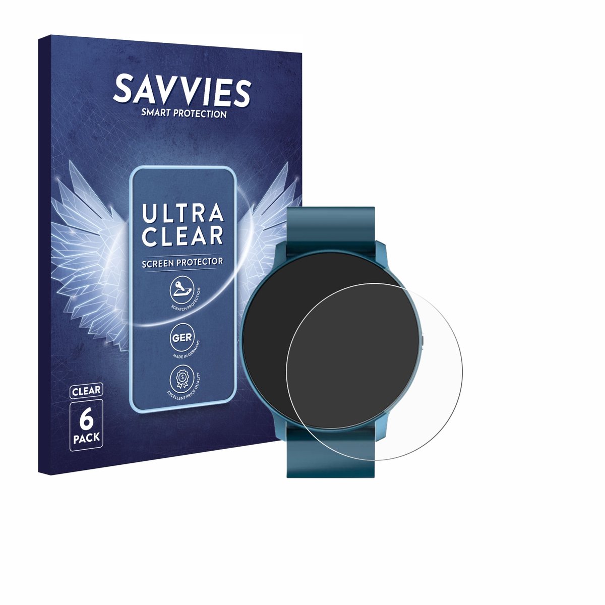 Savvies - Screenprotector voor ZenWatch Watch 1 - Folie Beschermfolie transparant 6 Stuks