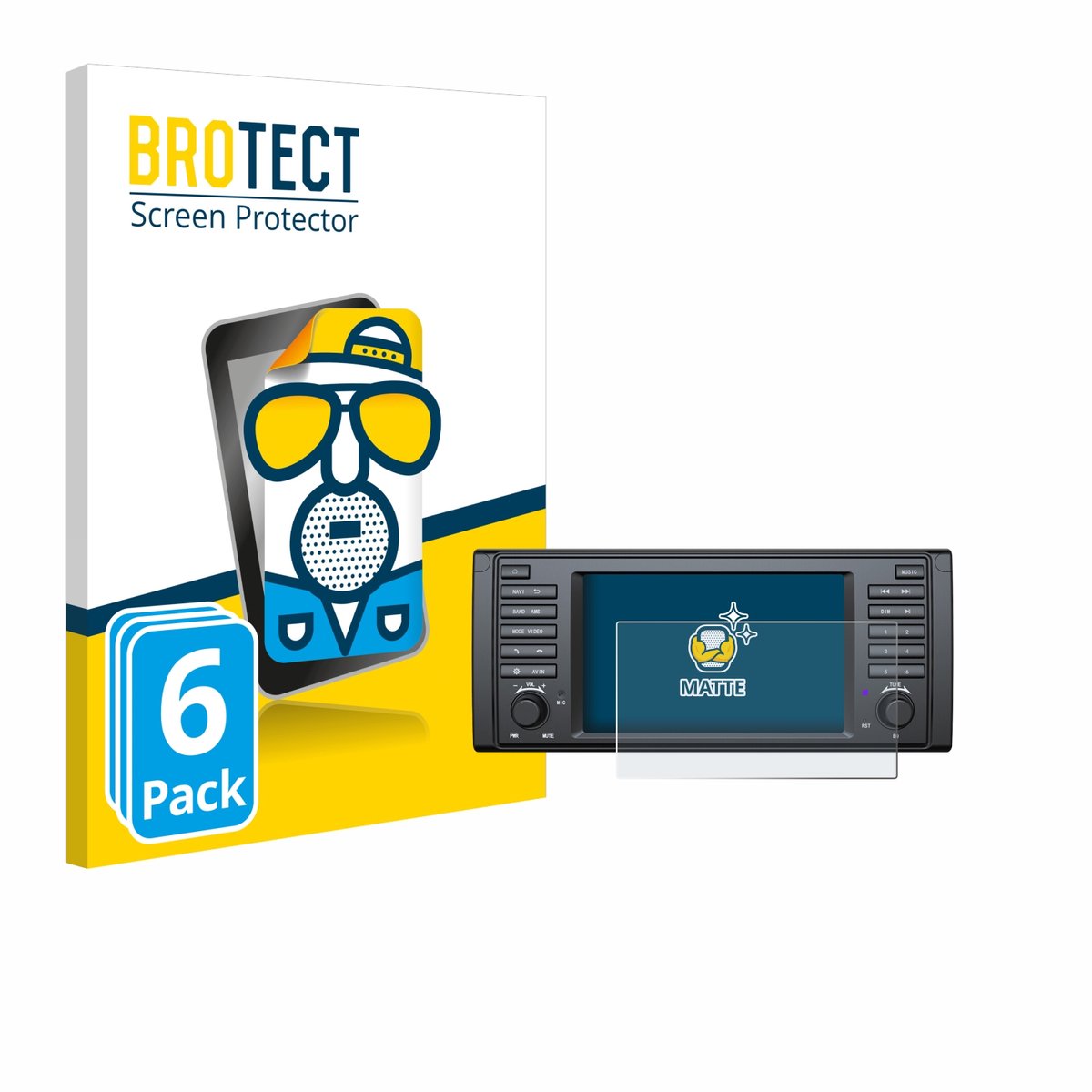BROTECT - Screenprotector voor Eonon E39A12S - Folie Beschermfolie matte 6 Stuks