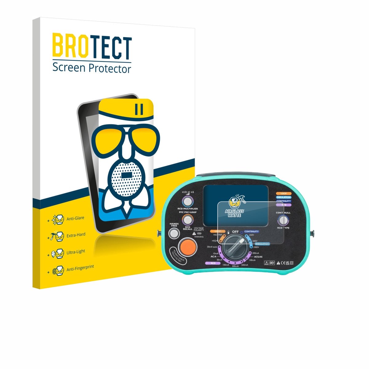 BROTECT - Screenprotector voor Kewtech KT63DL - Folie Beschermfolie Beschermglas matte