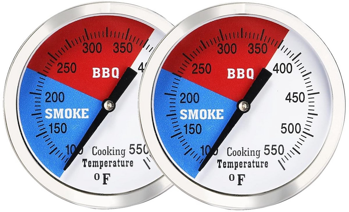 Set van 2 RVS Grillthermometers voor Barbecue en Oven